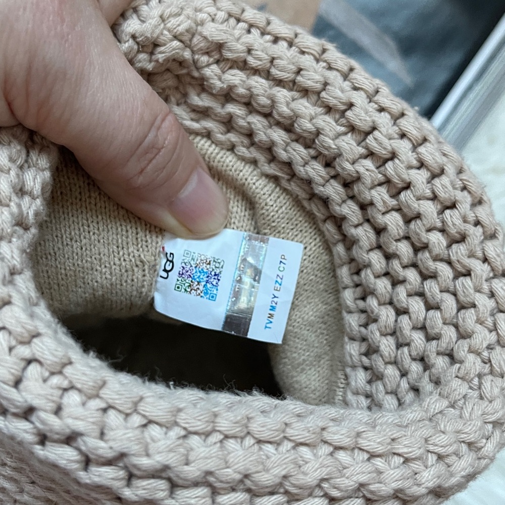 UGG Shaina Beige Knit Cuff Boots - Picture 8 of 11
